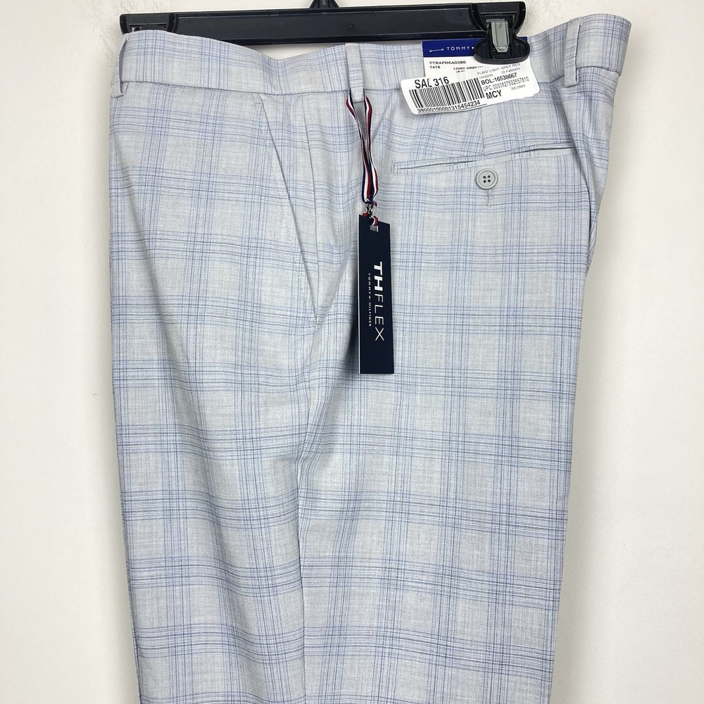 Tommy Hilfiger Light Blue Plaid Chinos